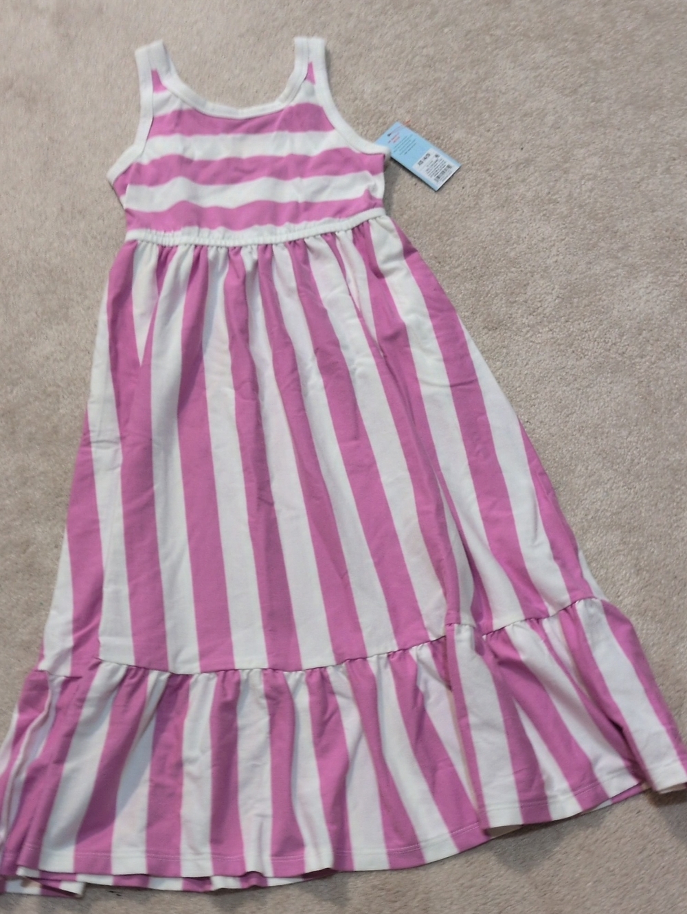 Cat & Jack - Pink and White Striped Girls' Maxi Sundress (Size 4/5)
